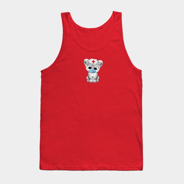 Cute Snow Leopard Cub Nurse Tank Top by jeffbartels